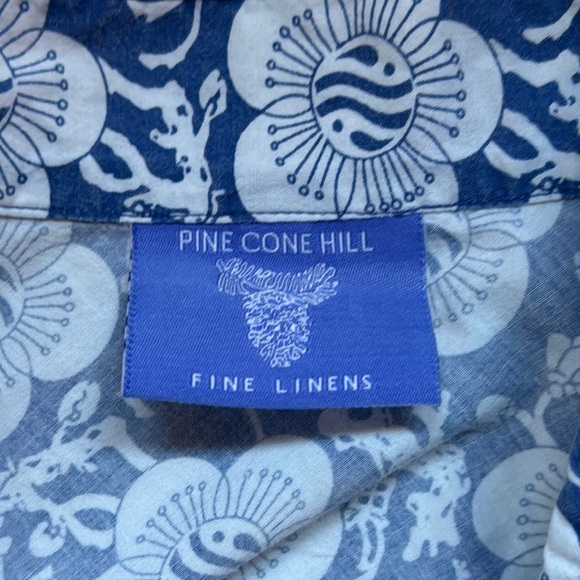 Pine Cone Hill Fine Linens Floral Cotton Kimono Style Popover Top Womens Medium - Picture 8 of 11